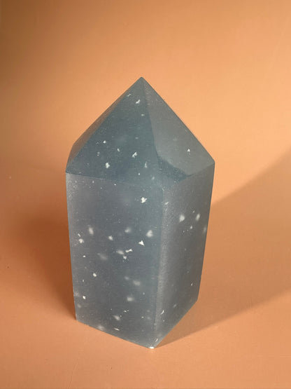 Large Peruvian Snowflake Angelite Tower - D