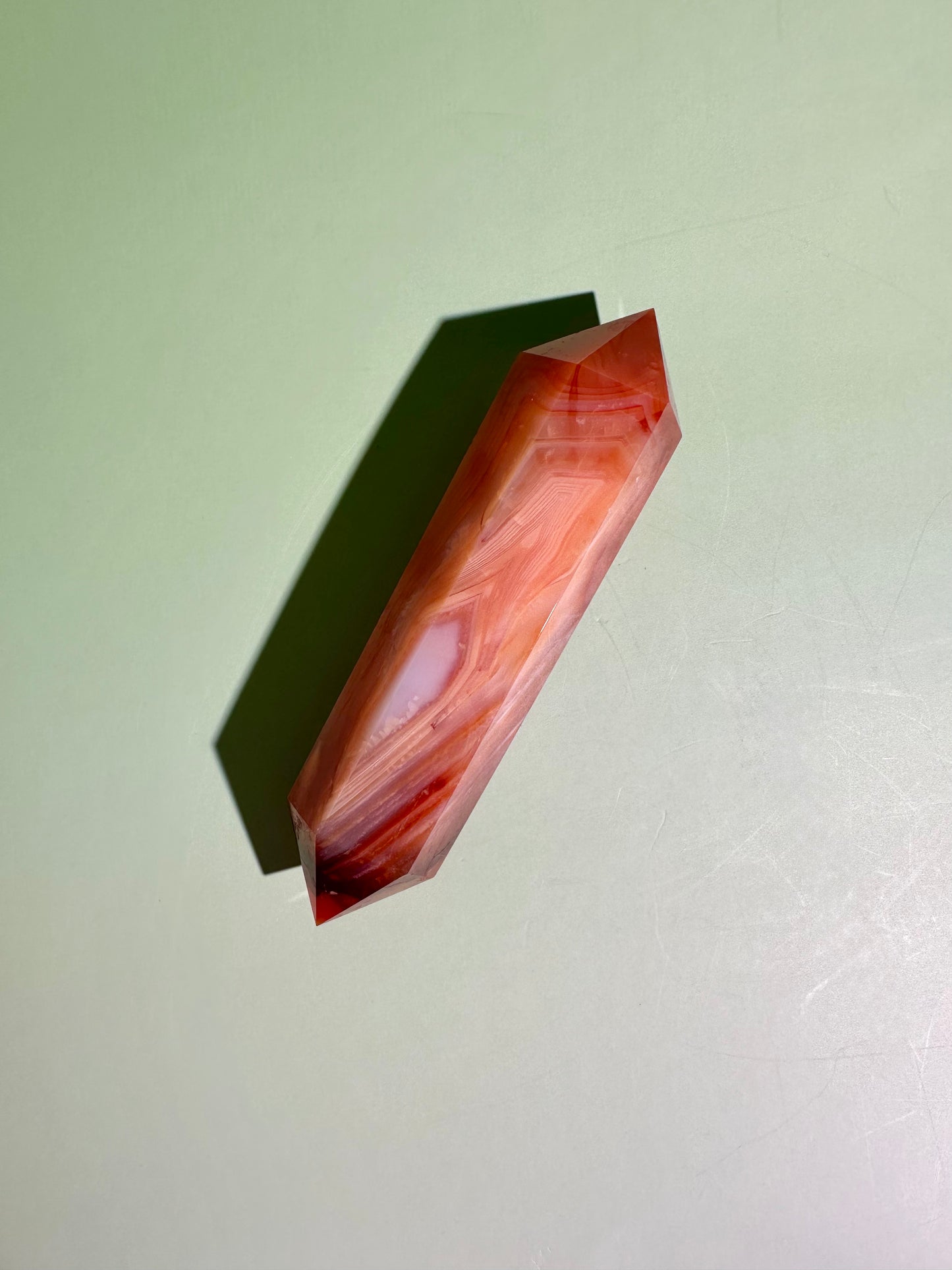 Carnelian Double Terminated Point – Option B | Creativity, Confidence & Success Energy