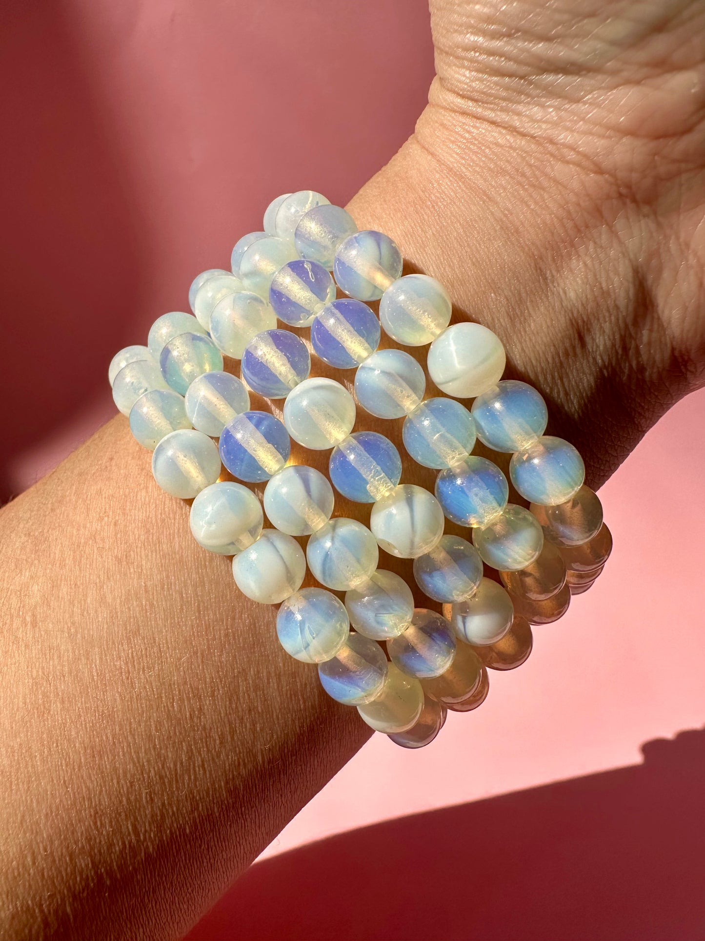 8mm Opalite Beaded Bracelet