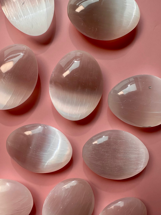 Satin Spar (Selenite) Palm Stone