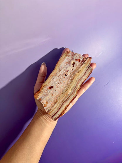 Pink Crazy Lace Agate Slab Option C | One-of-a-Kind Collector Crystal