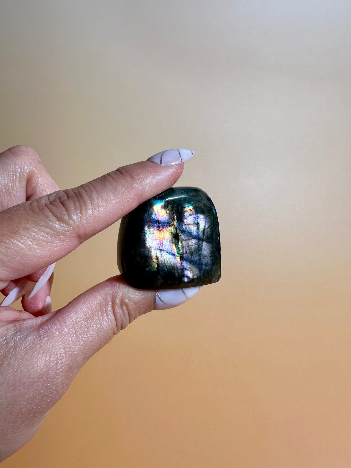 Small Silver Flash Labradorite Standing  Freeform – Option D