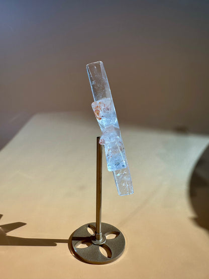 Clear Quartz Polaris Star on Gold Stand – Option A | Clarity, Guidance & Manifestation Crystal