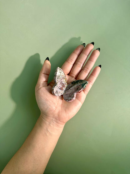 Sea Jasper 3D Butterfly Carving