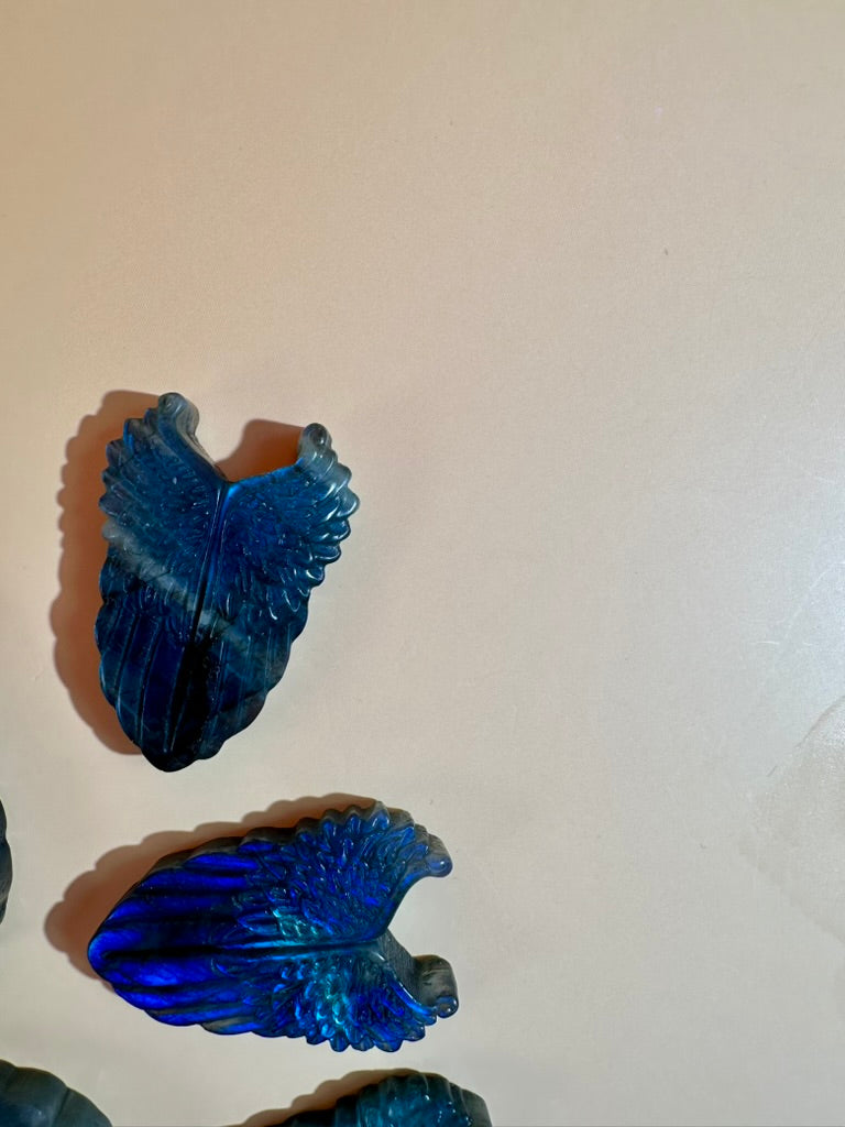 Labradorite Angel Wing | Flashy Crystal Carving