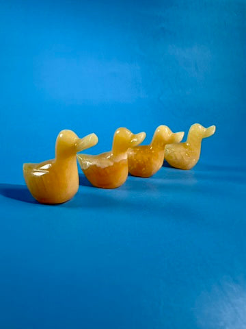 Orange Calcite Duck Carving