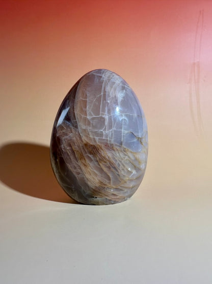 Peach Moonstone Standing Freeform – Option E | Collector Crystal, Emotional Healing & New Beginnings