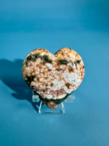 Ocean Jasper Heart Carving – F