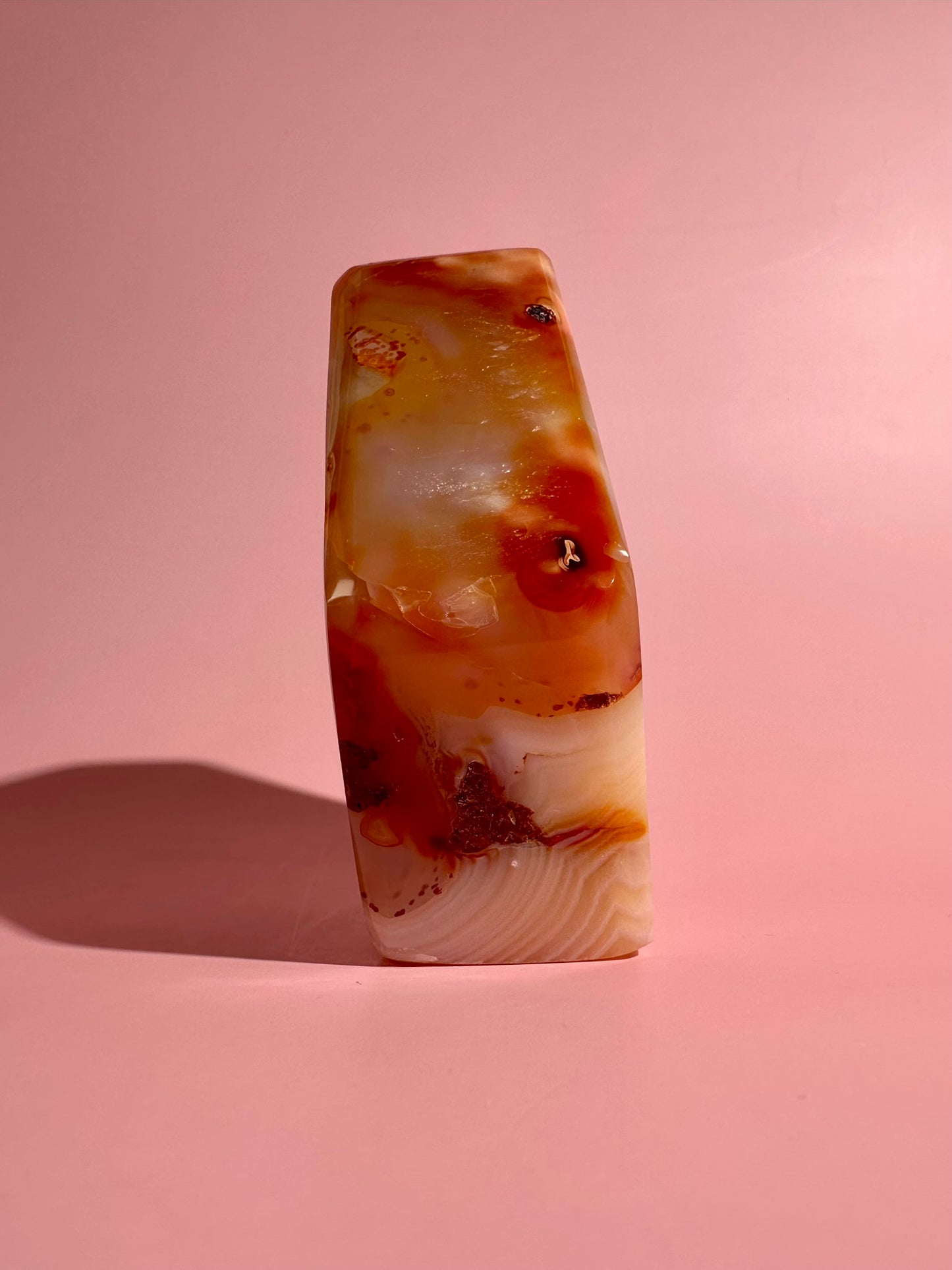 Carnelian Agate Geometric Freeform – Option H | Vitality, Optimism & Empowerment Energy