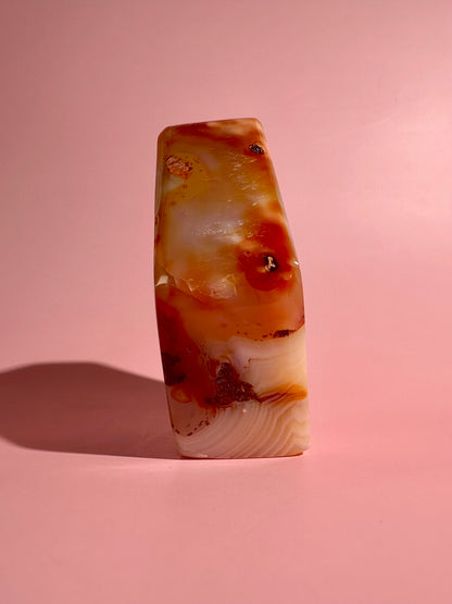 Carnelian Agate Geometric Freeform – Option H | Vitality, Optimism & Empowerment Energy