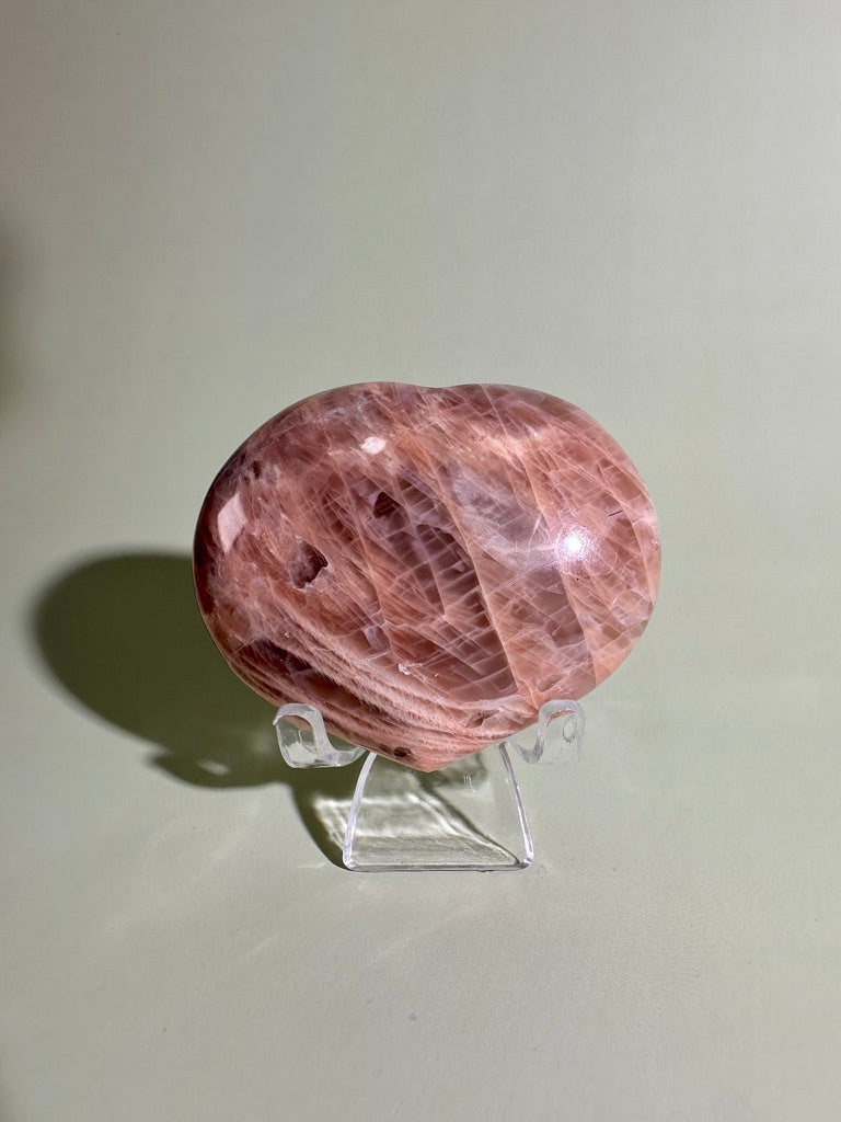 Peach Moonstone Heart | Love, Emotional Healing & New Beginnings Crystal