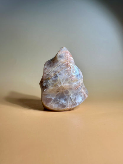 Peach Moonstone Flame – Option A | New Beginnings, Intuition & Feminine Energy Crystal