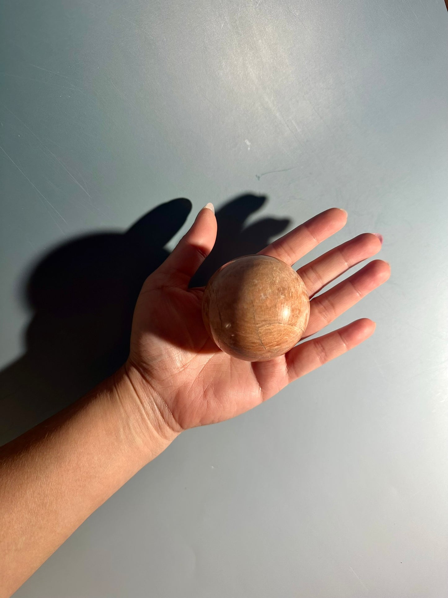 Peach Moonstone Sphere Option B | Premium One-of-a-Kind Crystal