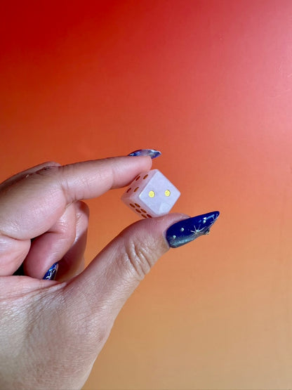 Rose Quartz Crystal Dice | Set of 2