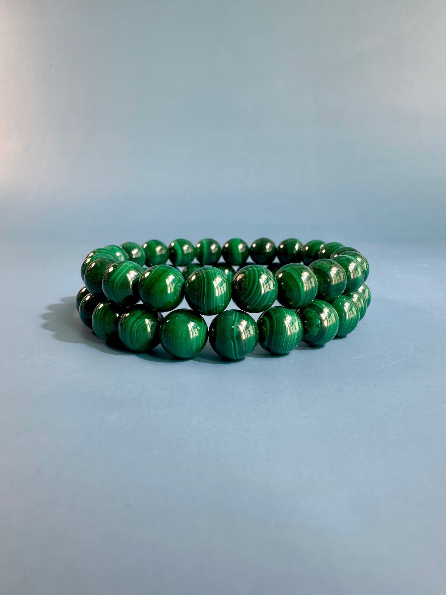 8mm Malachite Beaded Bracelet