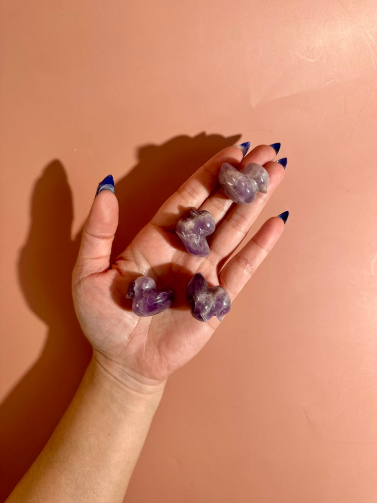Dream Amethyst Duck | Purple Crystal Carving