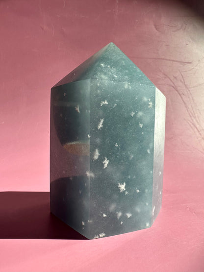 Large Peruvian Snowflake Angelite Tower - A