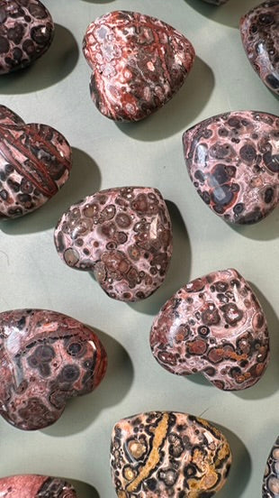 Small Leopard Jasper Heart