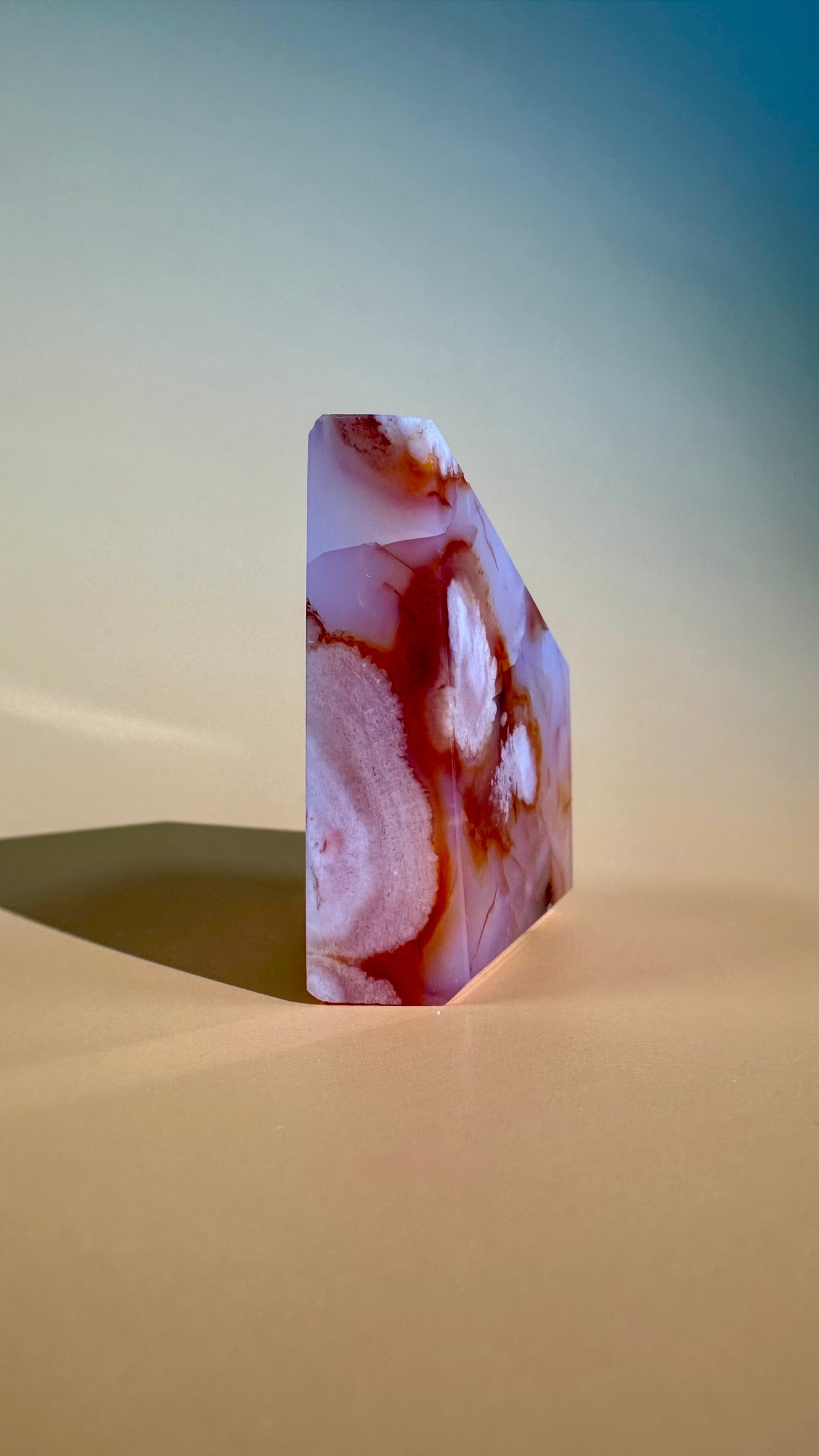 Pink Carnelian Flower Agate Gusher – Option E