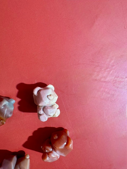 Mini Alashan Agate Sitting Bear | Crystal Carving