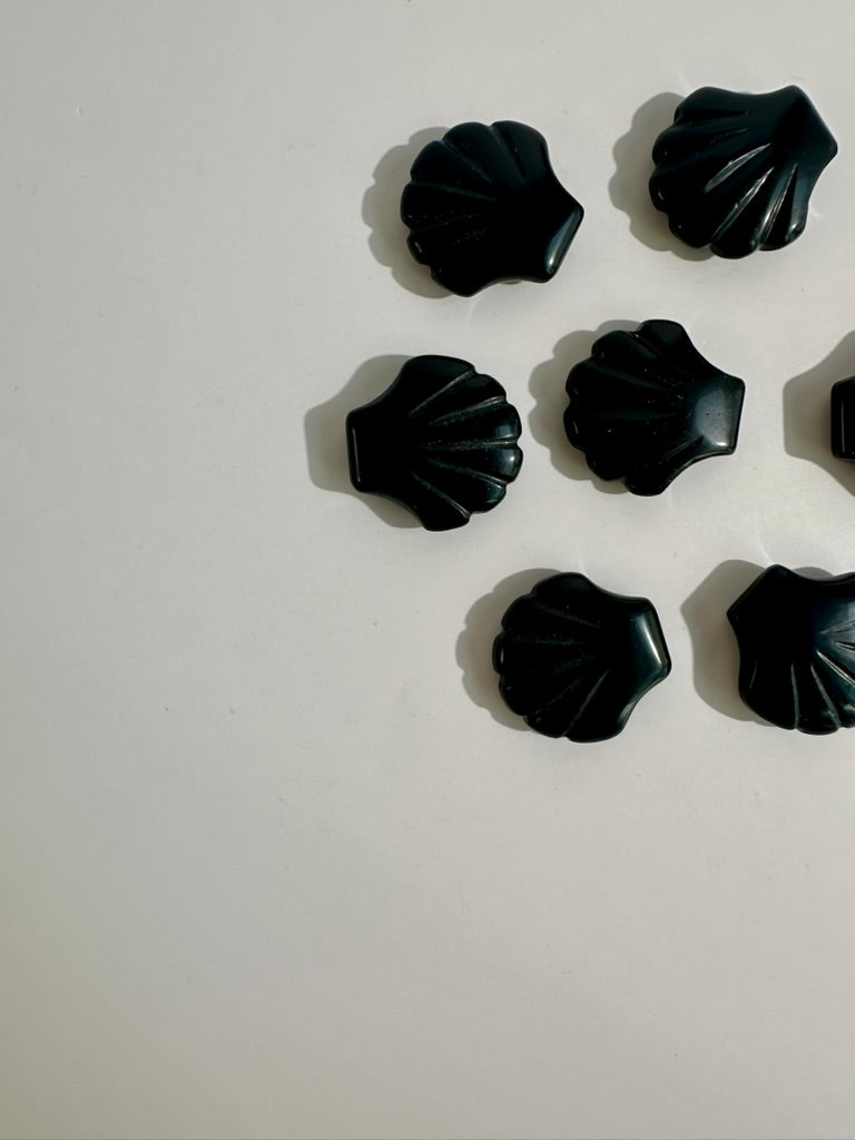 Small Black Obsidian Shell | Crystal Carving