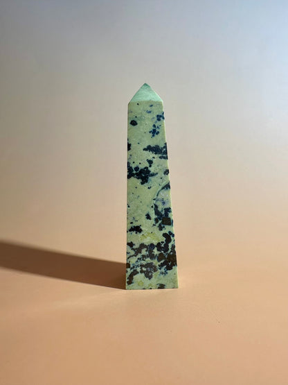Serpentine with Pyrite Tower (Peru) Option D | Growth, Protection & Prosperity Crystal
