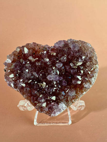 Small Druzy Amethyst Heart - H