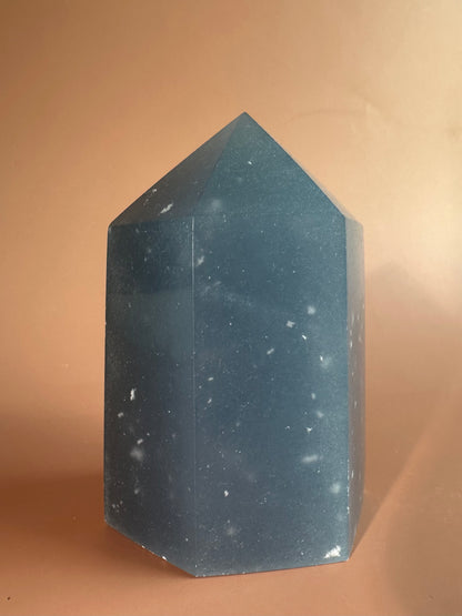 Large Peruvian Snowflake Angelite Tower - D