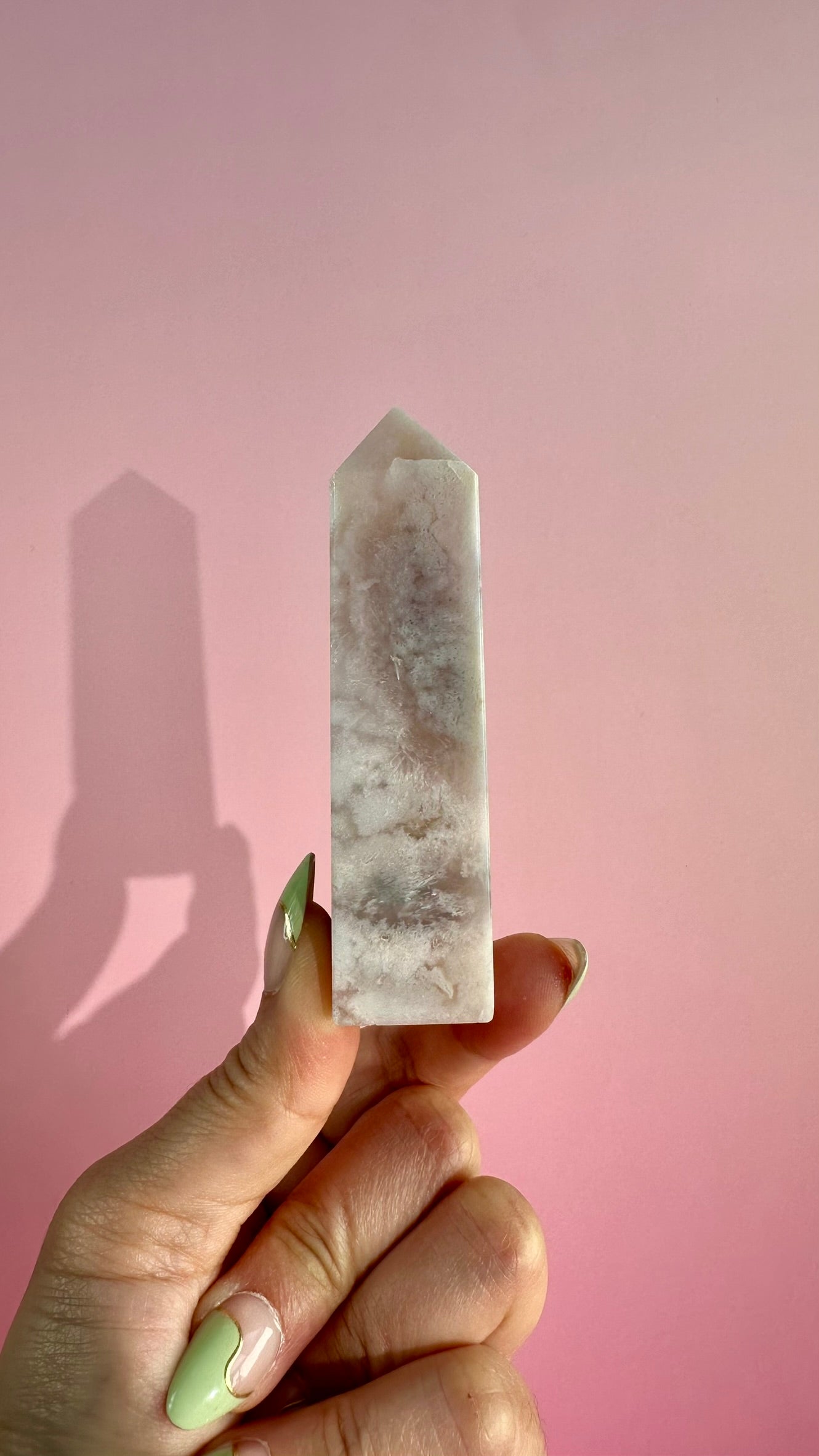 Druzy Flower Agate Obelisk – Option E