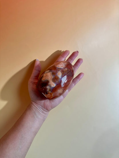 Carnelian Orca Agate Standing Freeform – Option F | Confidence, Creativity & Statement Crystal