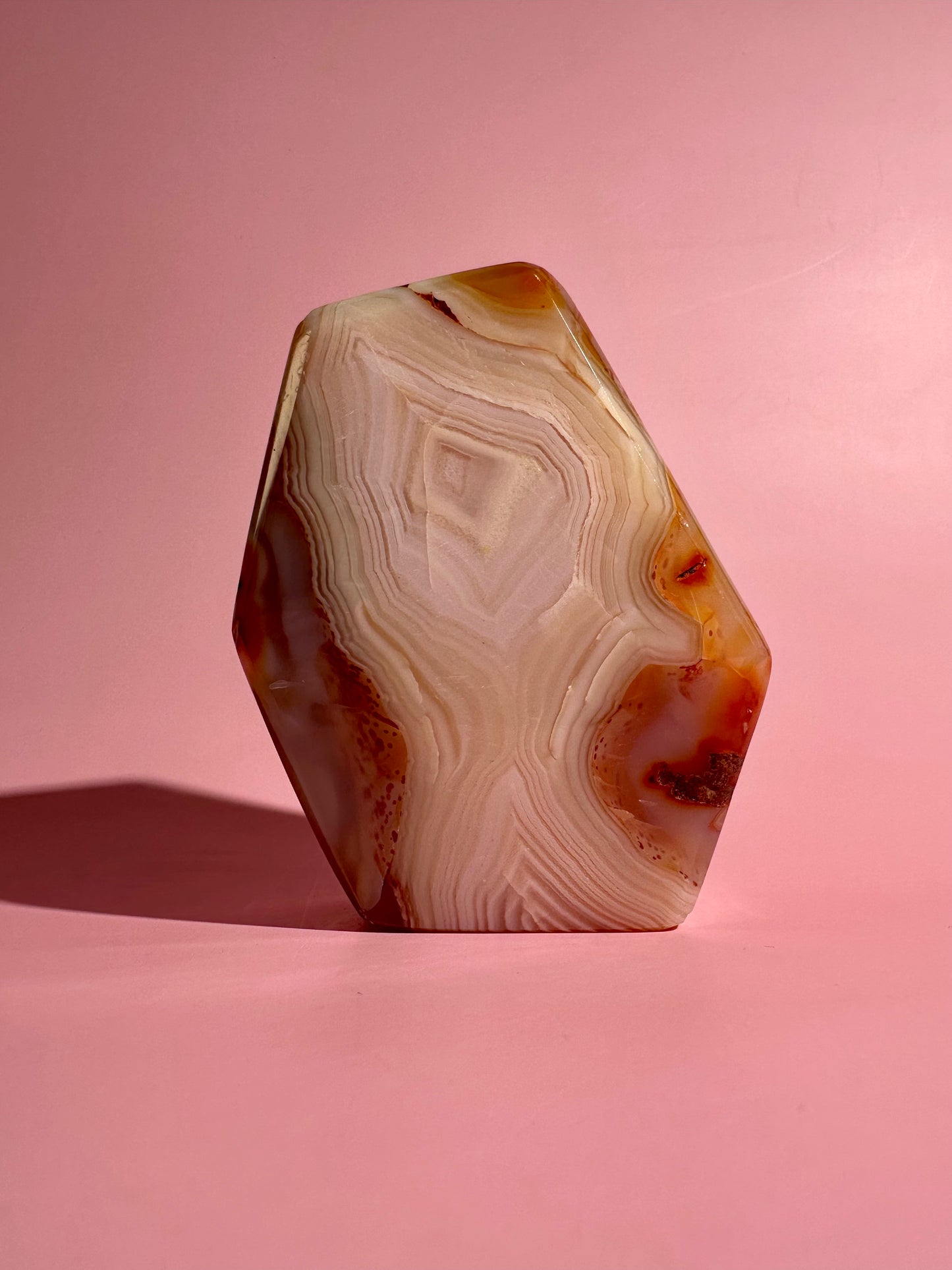 Carnelian Agate Geometric Freeform – Option H | Vitality, Optimism & Empowerment Energy