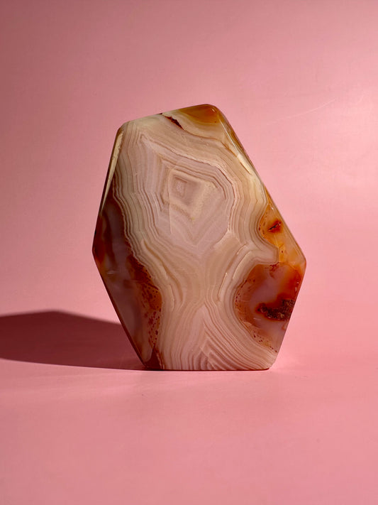 Carnelian Agate Geometric Freeform – Option H | Vitality, Optimism & Empowerment Energy