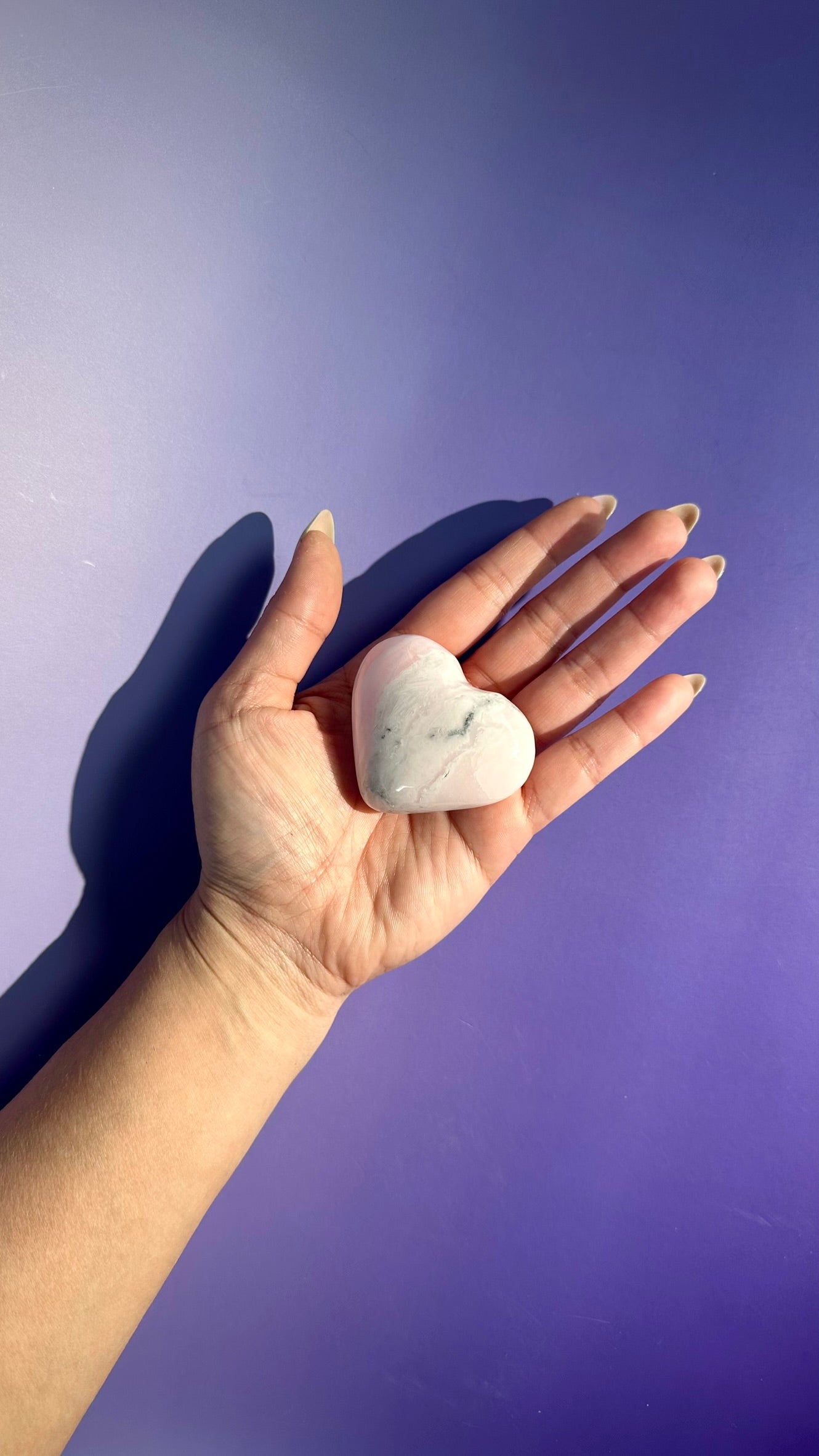 Peruvian Pink Mangano Calcite Heart UV Reactive – Option C