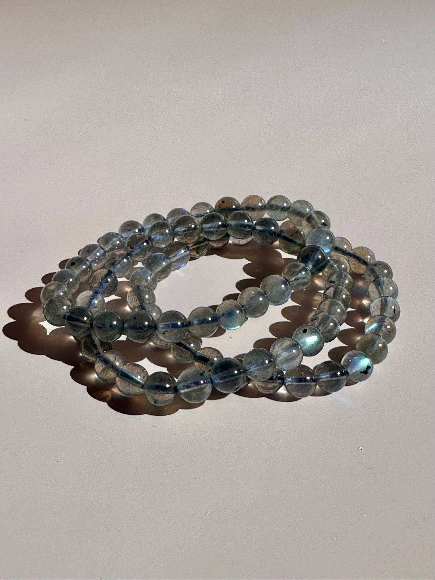 6mm Labradorite Beaded Bracelet