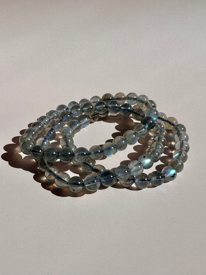 6mm Labradorite Beaded Bracelet