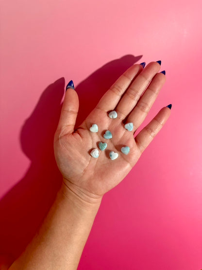 Mini Larimar Heart | Blue Crystal Carving