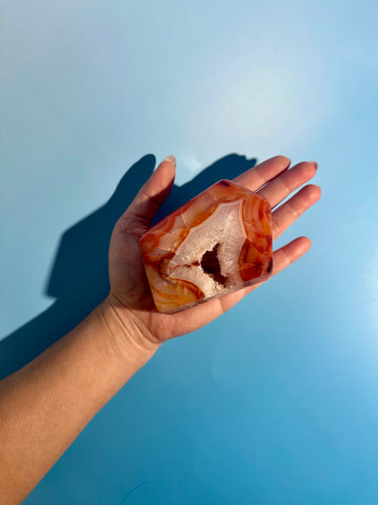 Carnelian Agate Geometric Freeform – Option G | Strength, Courage & Grounding Energy