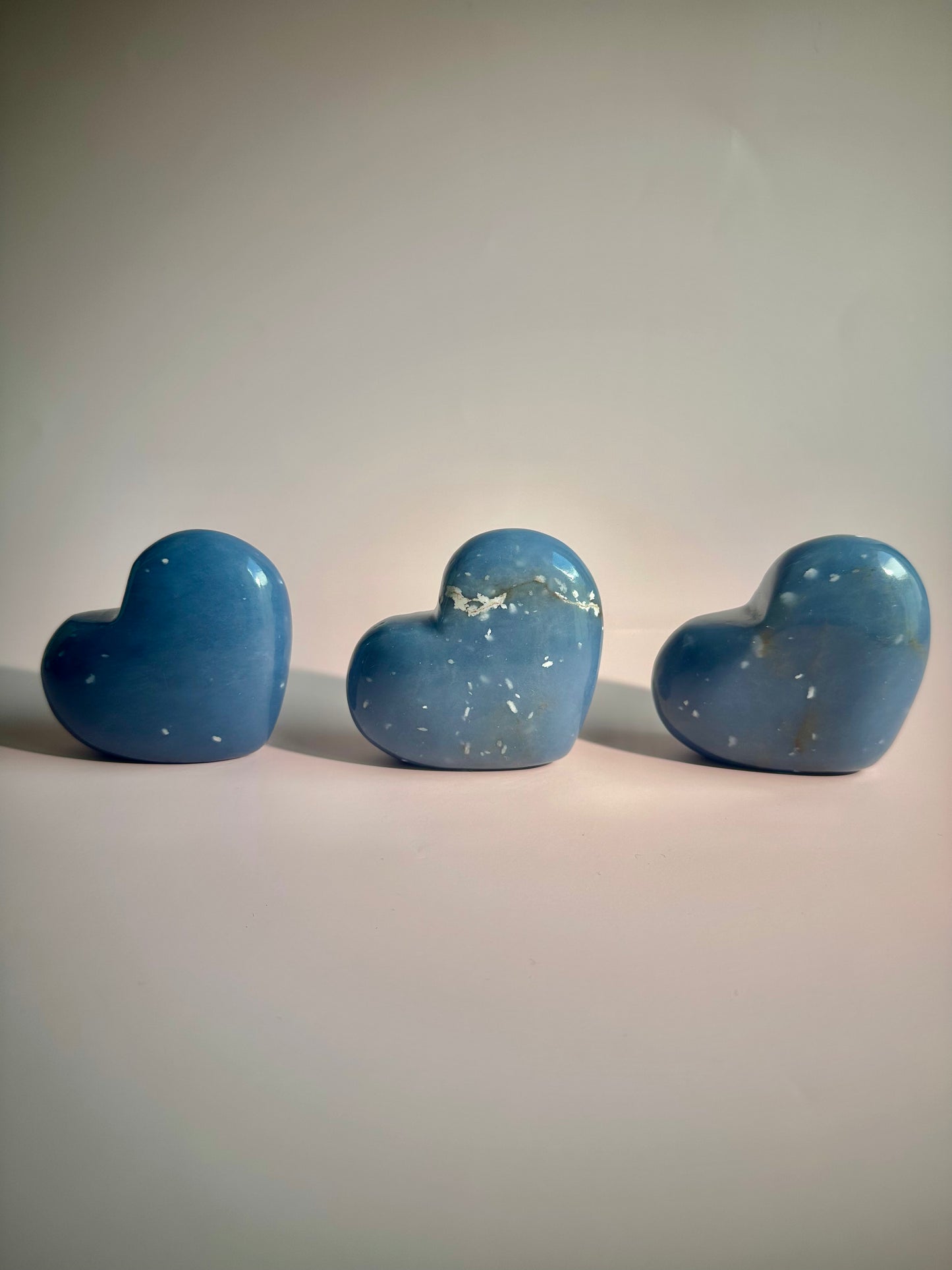 Angelite Standing Heart Carving