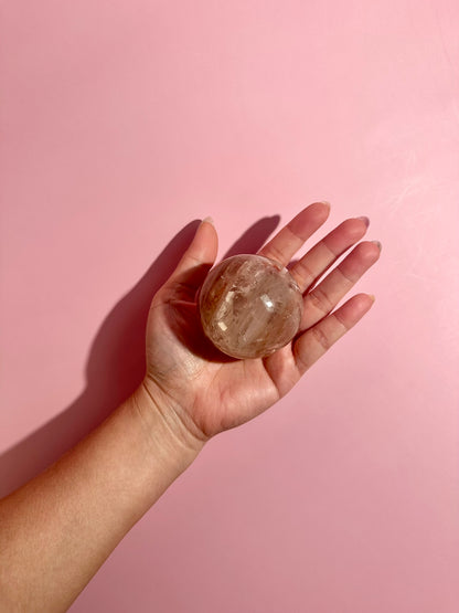 Fire Quartz Sphere Option G | Premium Hematoid Quartz Display Crystal