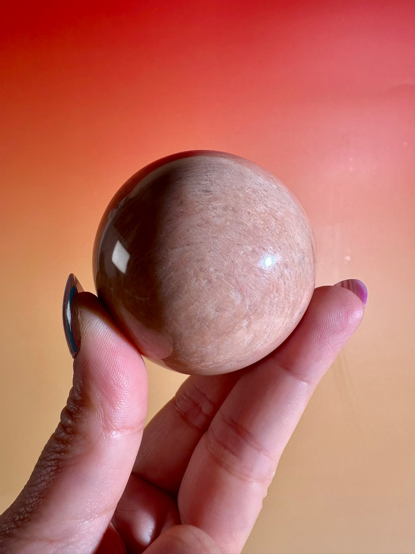 Peach Moonstone Sphere Option A | One-of-a-Kind Polished Crystal Sphere