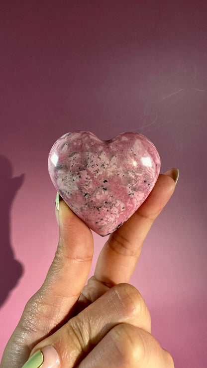 Peruvian Rhodonite Heart – Option A