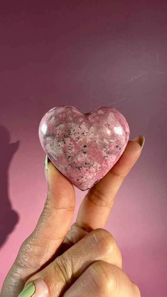 Peruvian Rhodonite Heart – Option A