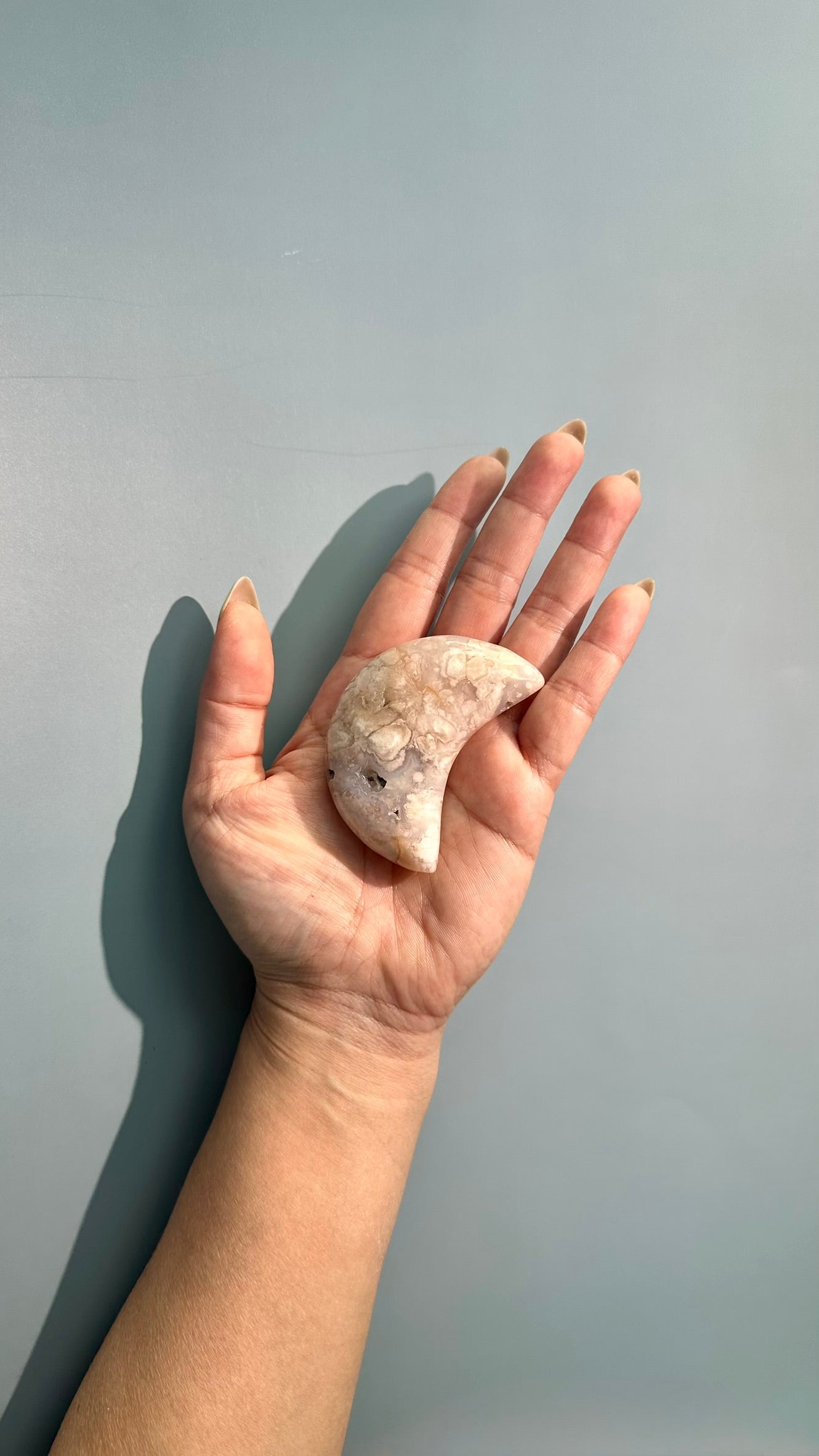 Flower Agate Crescent Moon – Option E