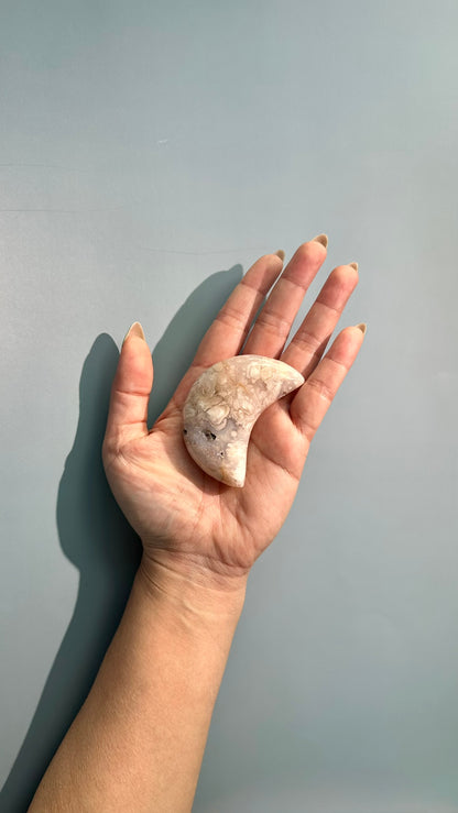 Flower Agate Crescent Moon – Option E