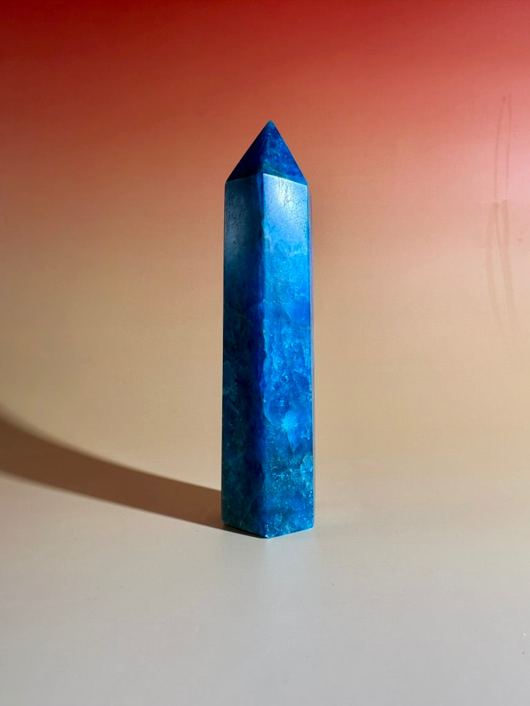 Blue Apatite Tower – Option A | Clarity, Communication & Inspiration Crystal
