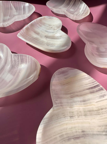 White Onyx Heart Dish