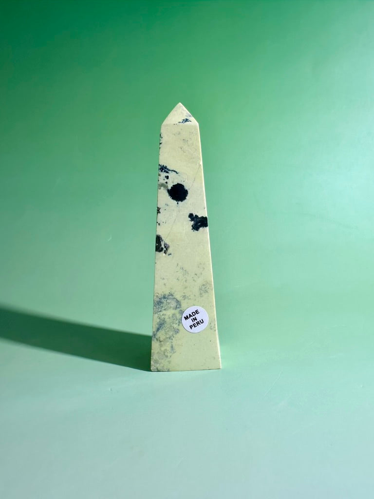 Serpentine with Pyrite Tower (Peru) Option E | Grounding, Abundance & Personal Growth Crystal