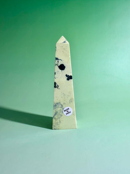 Serpentine with Pyrite Tower (Peru) Option E | Grounding, Abundance & Personal Growth Crystal