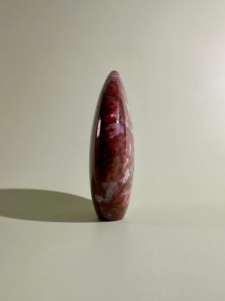 Indonesian Red Moss Agate Flame – Option C | Collector Crystal, Abundance & Transformation