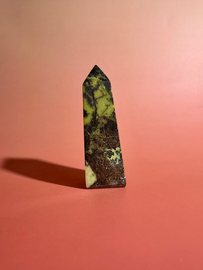 Serpentine with Pyrite Tower (Peru) Option C | Renewal, Confidence & Grounding Crystal